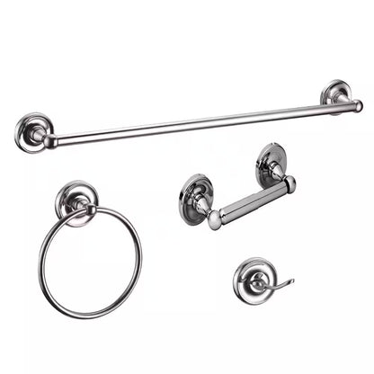 San Martin 4-Piece Bathroom Hardware Accessory Kit on Polished Chrome