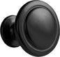Flat Black Cabinet Knobs – 1.25" Round Drawer Handles (10 Pack)