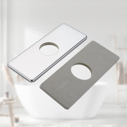 6” Chrome Sink Hole Cover – Stainless Steel Deck Plate for 1 or 3-Hole Vanity Sink