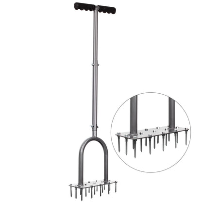 Lawn Spike Aerator with 15 Iron Spikes for Garden