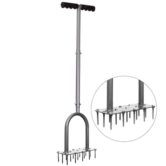 Lawn Spike Aerator with 15 Iron Spikes for Garden