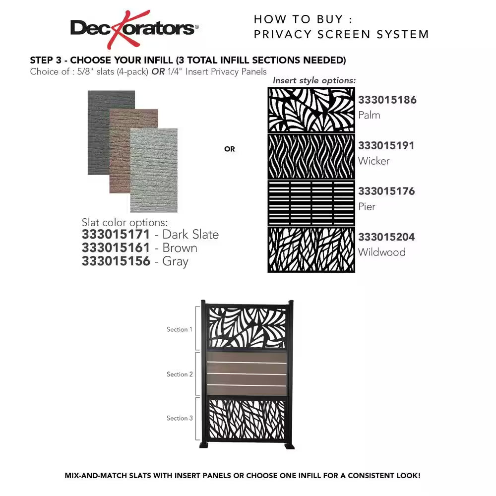 2 In. X 2 In. X 76 In. Privacy Screen Post Kit
