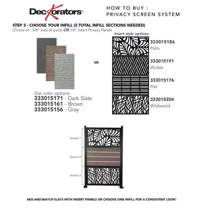 2 In. X 2 In. X 76 In. Privacy Screen Post Kit