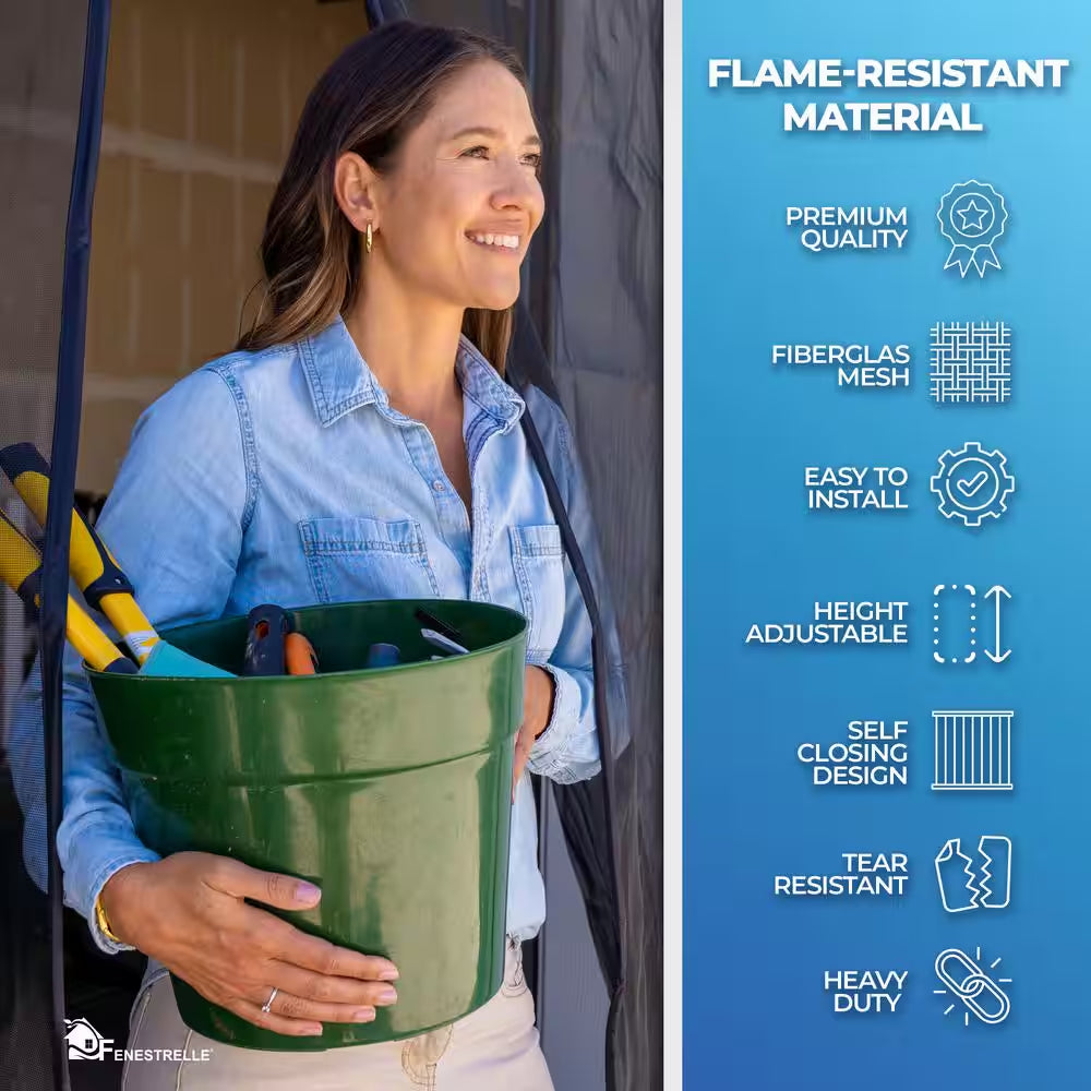 One Car Roll-Up Garage Door Screen with Magnetic Closure - 8 Ft. X 7 Ft. 