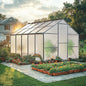 8x10 Ft Outdoor Walk-In Greenhouse – Heavy-Duty Aluminum Frame with UV-Resistant Polycarbonate Panels for Garden
