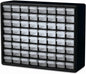 64-Drawer Plastic Drawer Storage Cabinet for Garage Organization, Bead Organizer, Building Bricks Storage, Teacher Toolbox, Makeup Organizer, 20-Inch W X 6-Inch D X 16-Inch H, 10764 Black