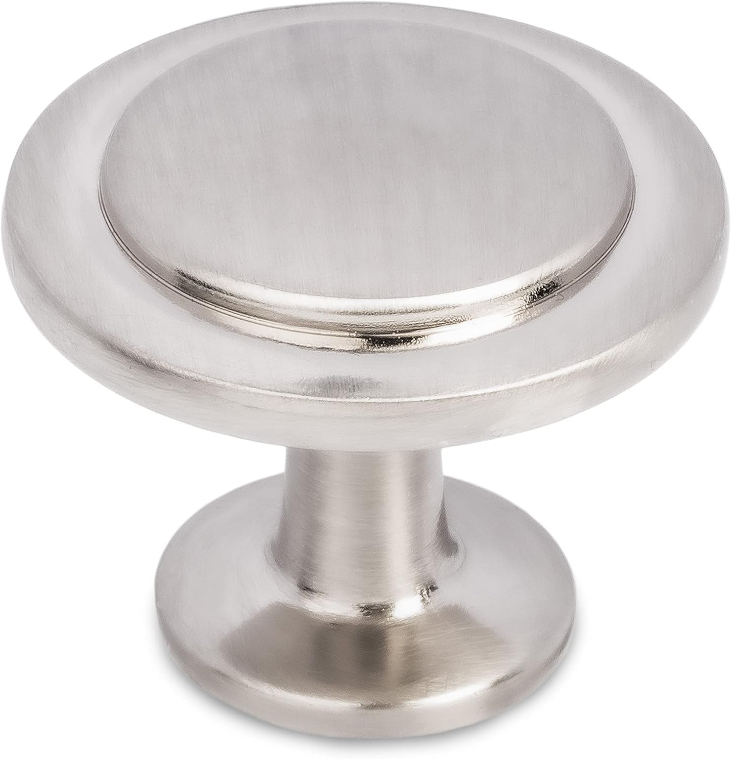 Satin Nickel Kitchen Cabinet Knobs - 1 1/4 Inch round Drawer Handles - 10 Pack of Kitchen Cabinet Hardware