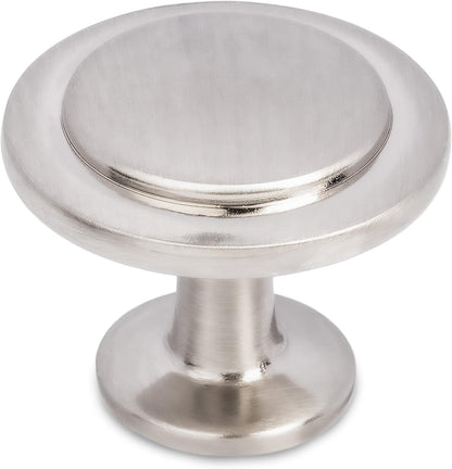 Satin Nickel Kitchen Cabinet Knobs - 1 1/4 Inch round Drawer Handles - 10 Pack of Kitchen Cabinet Hardware