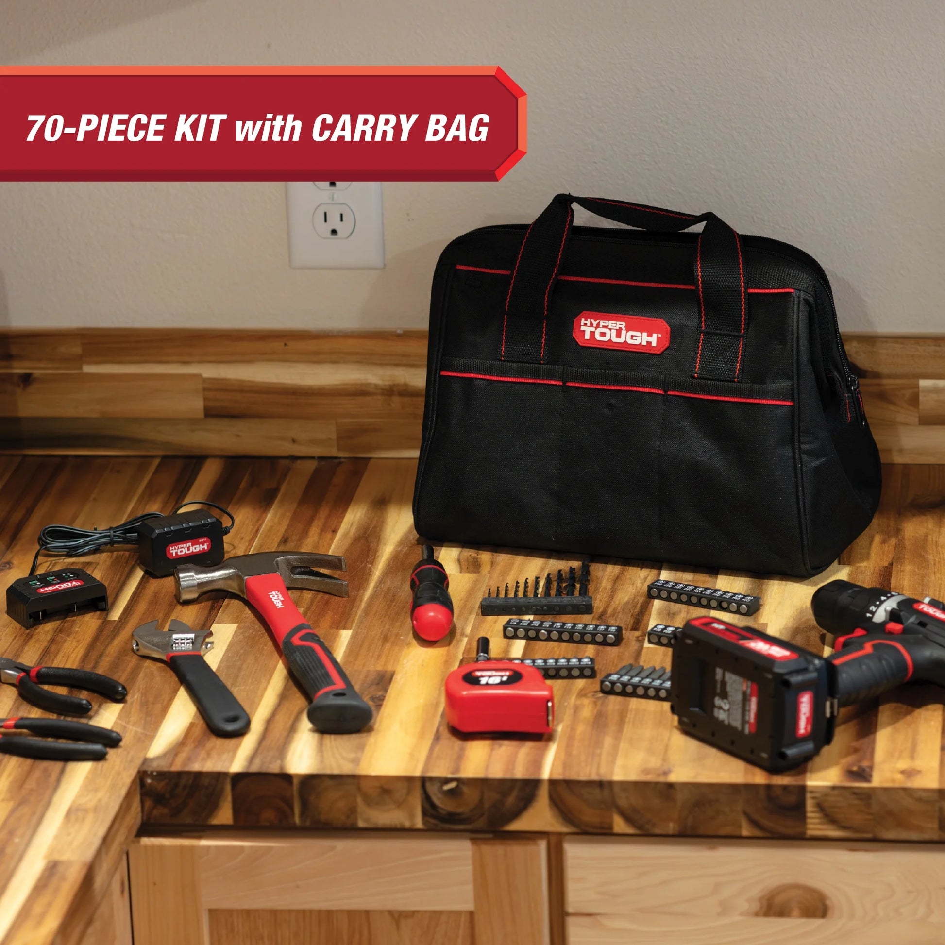 Cordless 20V Drill Project Kit – 70-Piece Set with Battery & Charger