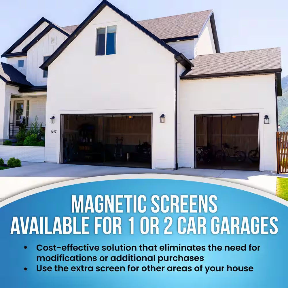 One Car Roll-Up Garage Door Screen with Magnetic Closure - 8 Ft. X 7 Ft. 