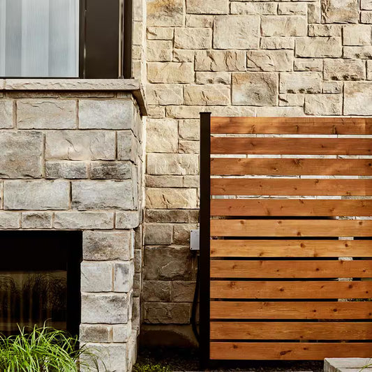 End Post Kit 73 In. X 3 In. X 3 In. Black Aluminum Deck Fence End Post and Hardware Kit A6