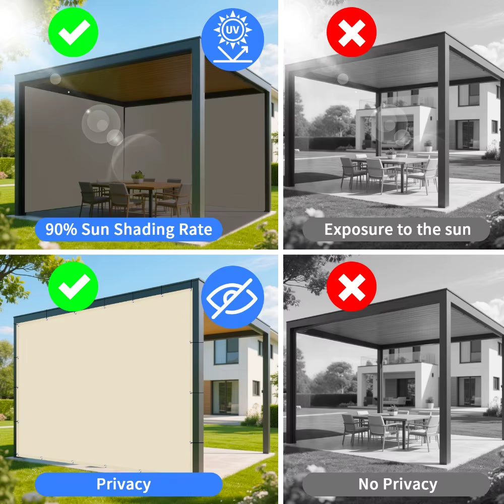 Waterproof Sun Shade Sail – 2x3/3x3/3x4/4x5M UV Block Canopy for Garden, Patio, Pool & Outdoor Shelter