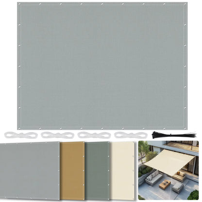 Sun Shade Sail Cloth with Grommets – Rectangle Canopy Pergola Cover, UV Block Fabric for Backyard & Deck