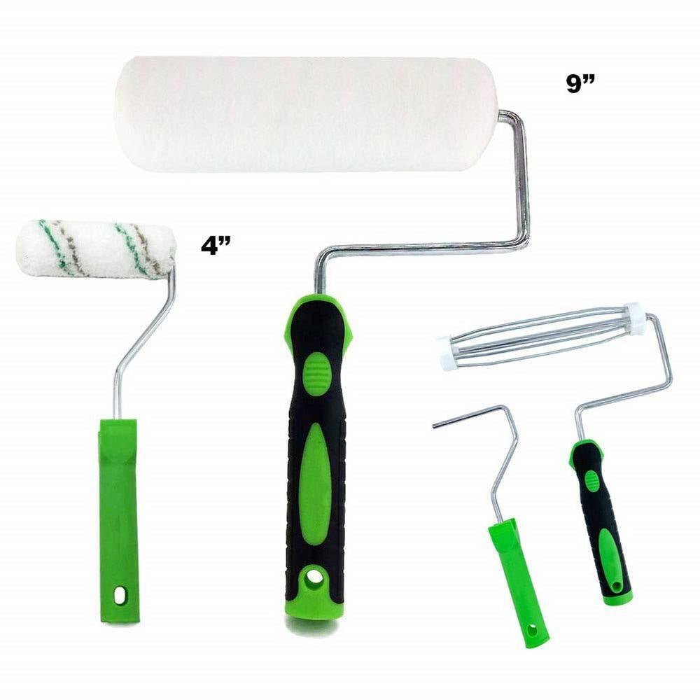 12-Piece Acrylic Paint Roller Kit – Complete Wall Painting Set with Roller Covers, Frames & Brushes