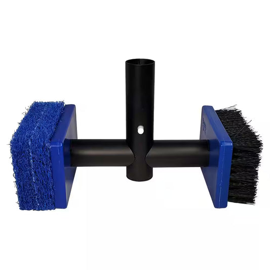 10 in. Pool Tile Brush Scrubber – 2-in-1 Waterline Tile Scrub & Scale Cleaner