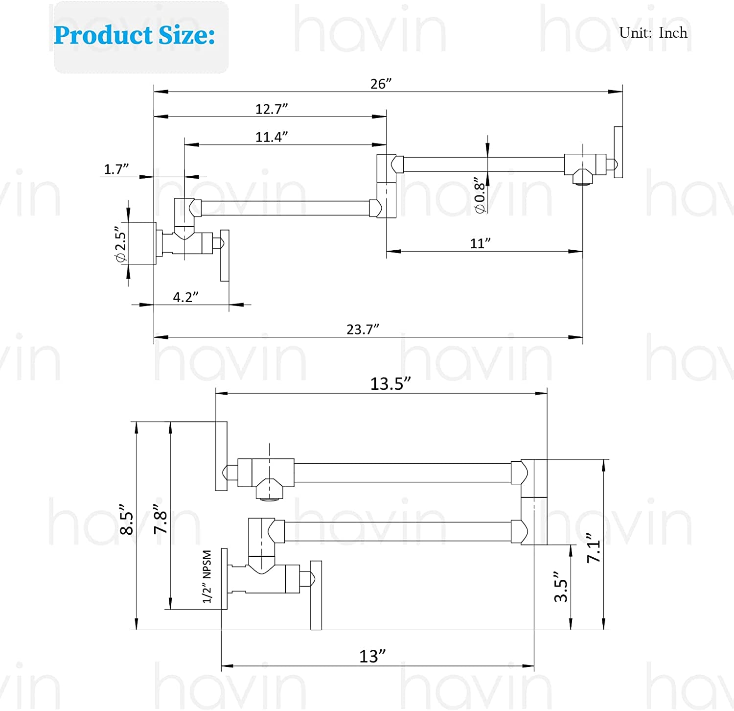 Matte Black Wall-Mount Pot Filler Faucet – Commercial Folding Style A