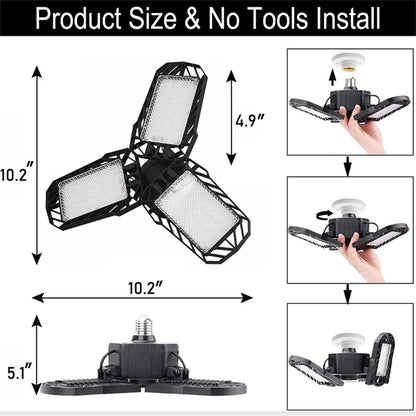 Adjustable 220W LED Plug Garage Ceiling Shop Light Fixtures