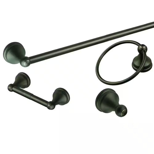Oil Rubbed Bronze Allante 4-Piece Bathroom Accessories Set – Complete Hardware Kit