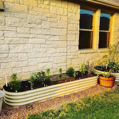 17 In. 10-In-1 Modular Pearl White Metal Raised Garden Bed