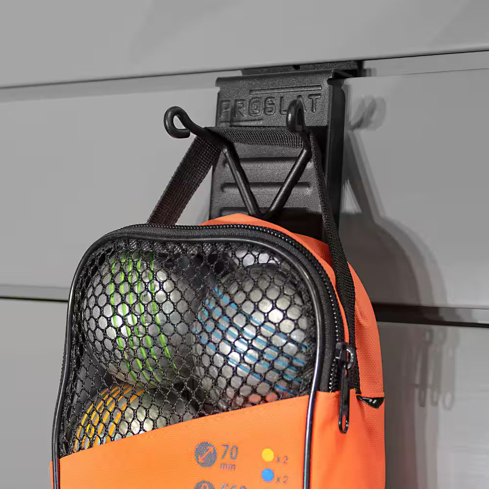 Stealth Sports Slat Wall Panel Kit – 12 Black Accessories, 50 lb Load Capacity, Garage & Workshop Storage