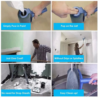 Multi Functional High Quality Handle Paint Roller Set Plastic Handle Painting Roller Brush for Office House Decoration