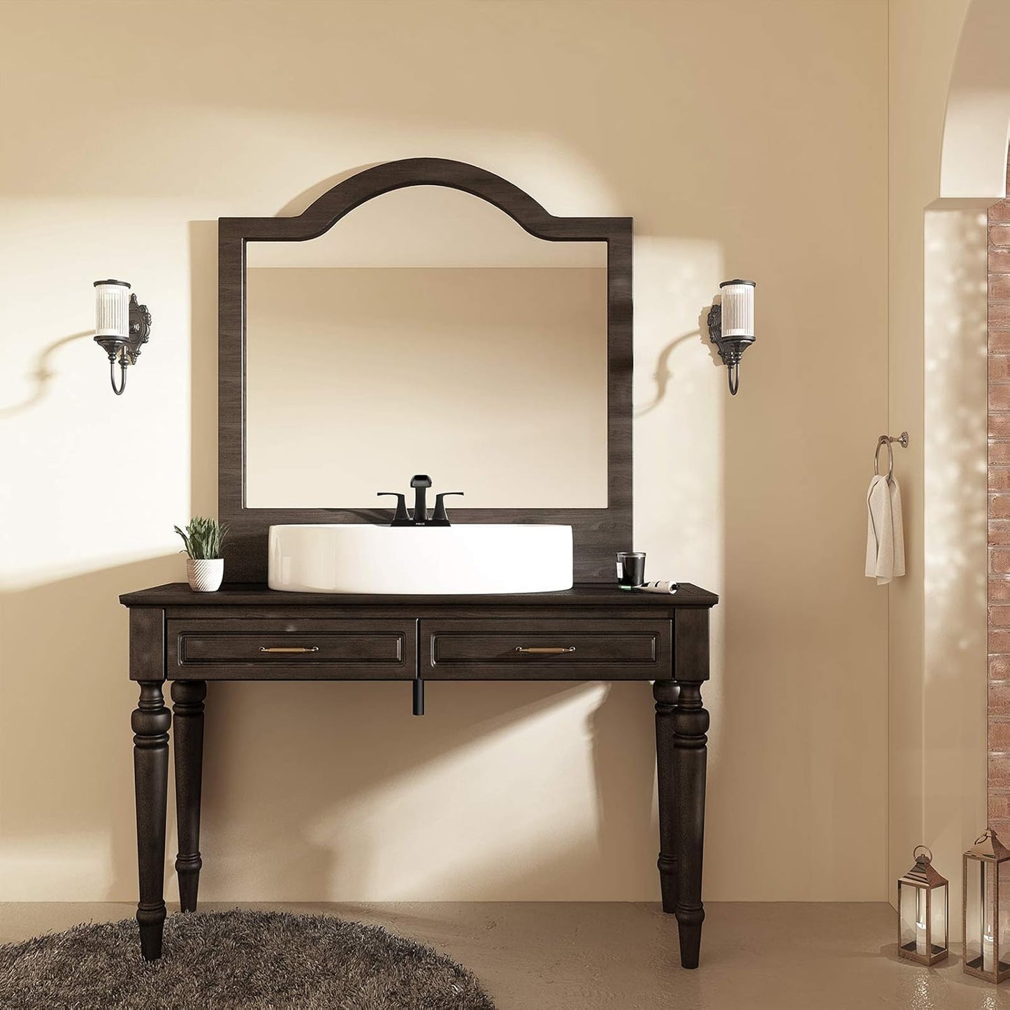 Doris 2-Handle Waterfall Bathroom Faucet – Matte Black