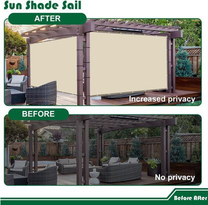 Sun Shade Sail Cloth with Grommets – Rectangle Canopy Pergola Cover, UV Block Fabric for Backyard & Deck