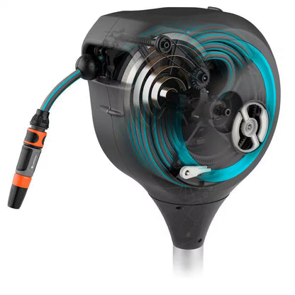 66' Automatic Retractable Hose Reel on Metal Spike, Includes Leader Hose and Nozzle