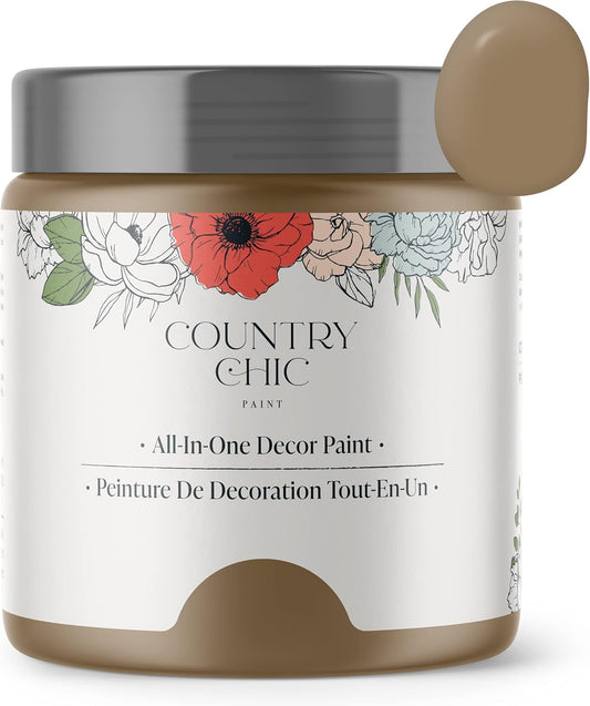 Country Chic Driftwood Chalk Paint – 16oz, Matte Finish with Primer & Top Coat