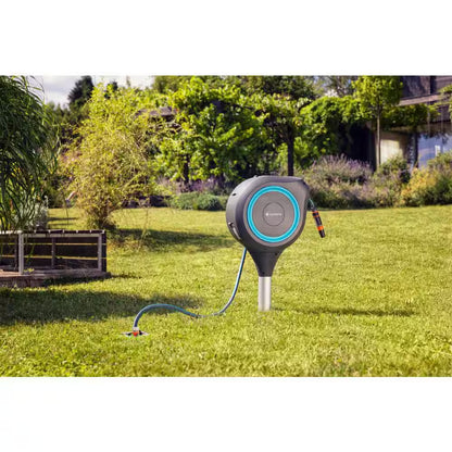 66' Automatic Retractable Hose Reel on Metal Spike, Includes Leader Hose and Nozzle