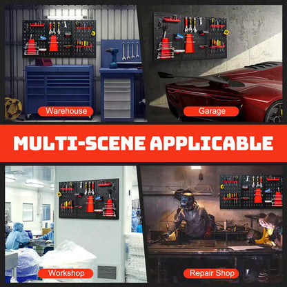 Garage Wall Pegboard Organizer 24"x48" – 3 Metal Boards + 25 Tool Storage Accessories for DIY & Workshop