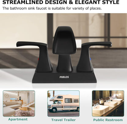 Doris 2-Handle Waterfall Bathroom Faucet – Matte Black