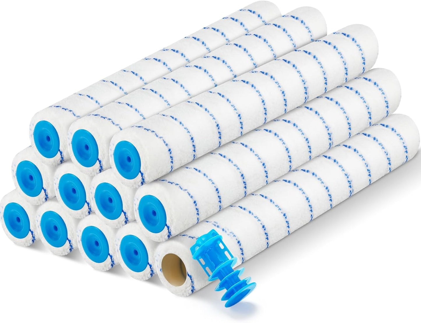12-Pack 18 Inch Paint Roller Covers 3/8" Nap Microfiber Rollers for Large Surfaces
