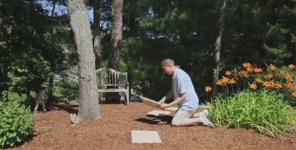 Decorative Garden Stepping Stones 15.5” – Lawn & Outdoor Pathway Pavers (Beige Limestone, 8pcs)