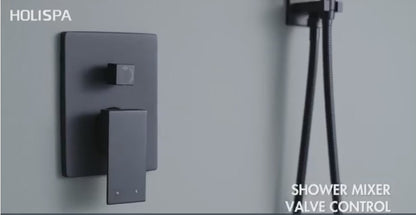 Luxury Matte Black Rain Shower System – 10" Showerhead with Handheld Spray & Valve Included